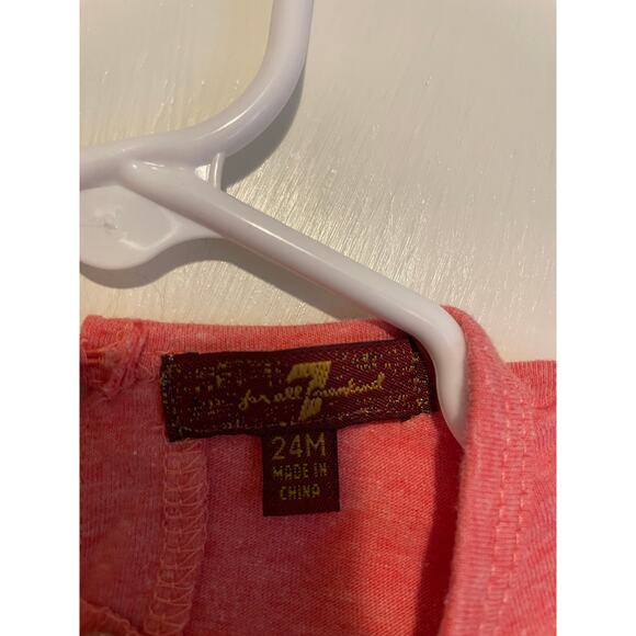 7 For All Mankind pink long sleeve knit top pocket keyhole button cotton 24m - Picture 5 of 7